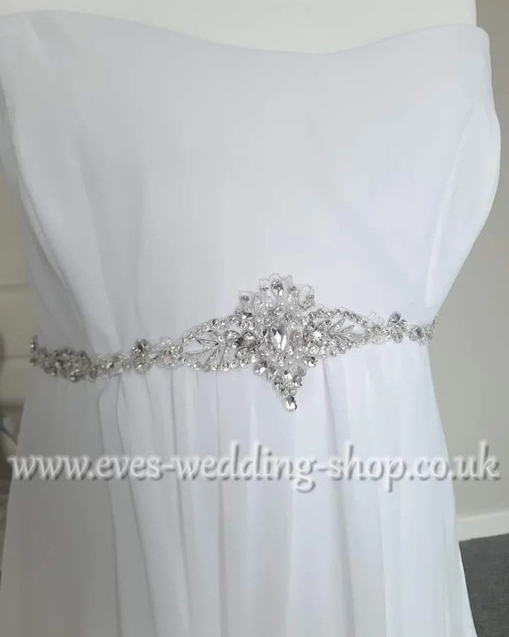 Michael Nolte white chiffon wedding dress US 24- UK 26/28