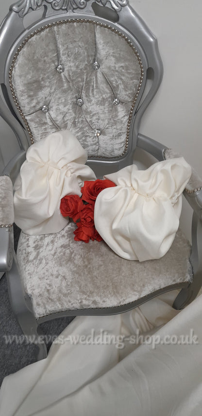 Eva Lendel mikado wedding dress with sleeves and detachable train size 44 /UK 14