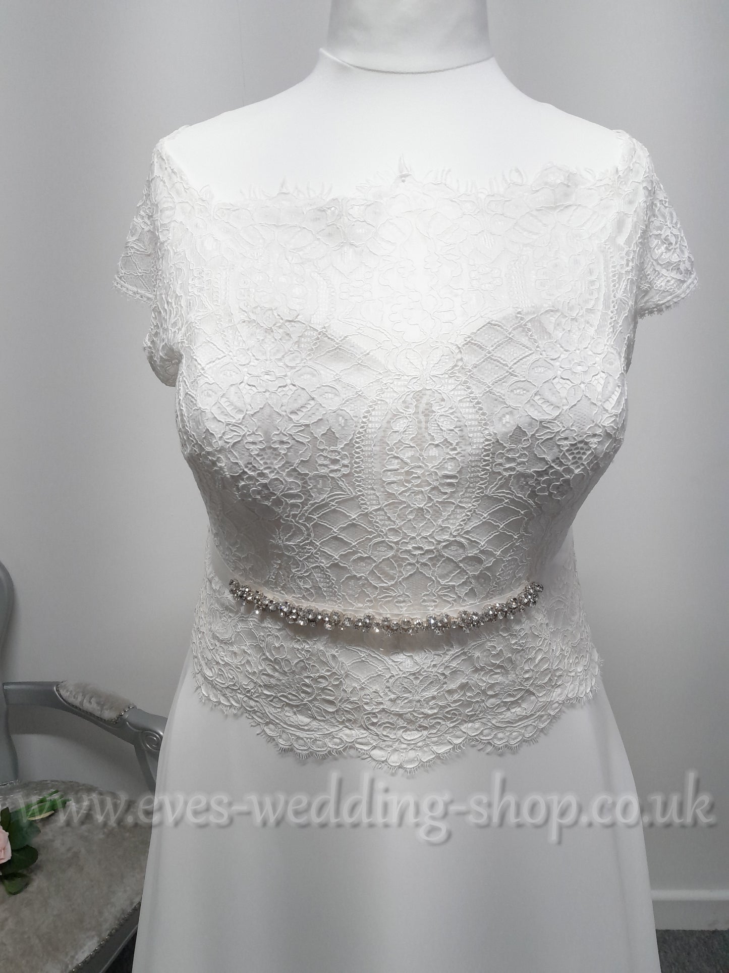 Bianco Evento  off shoulder ''Aspen'' ivory wedding dress UK 18