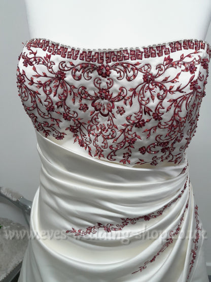 Romantica ''Eleanor'' ivory burgundy wedding dress UK 28/30