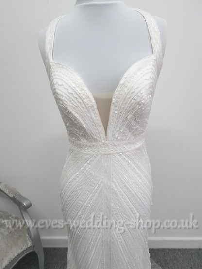 Eternity Bride halterneck D5724 ivory wedding dress UK 10