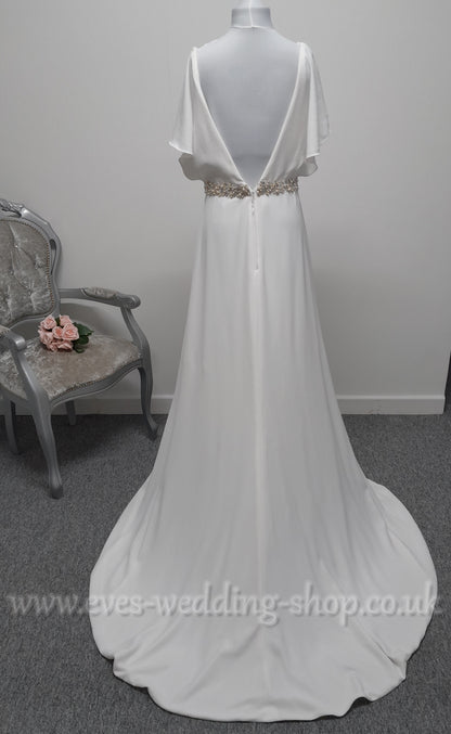 Mary's bridal ivory crepe wedding dress UK 12