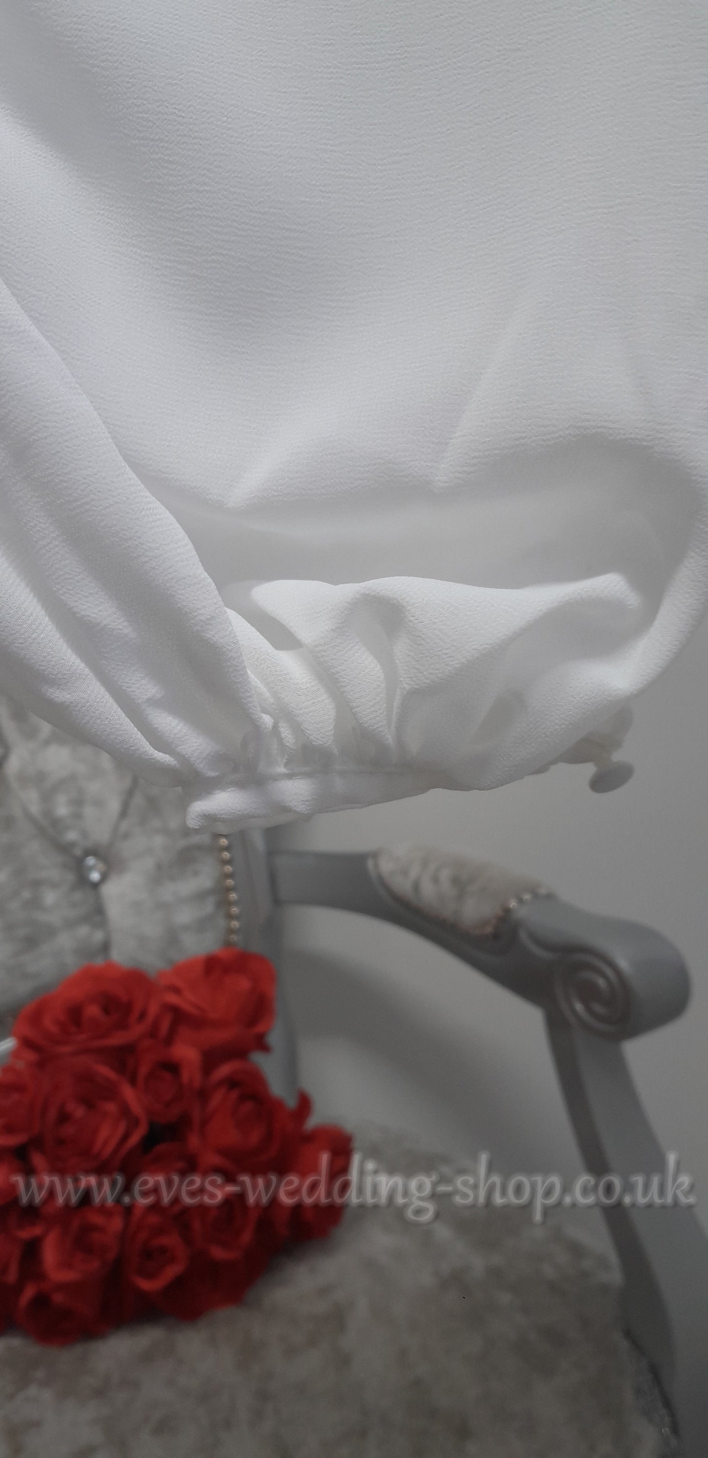 Monica Loretti ivory wedding dress with slit EU 54, UK 26