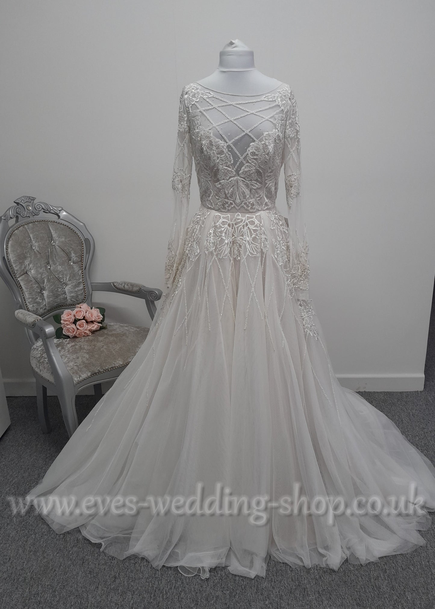 Hayley Paige ivory cashmere colour wedding dress UK 10