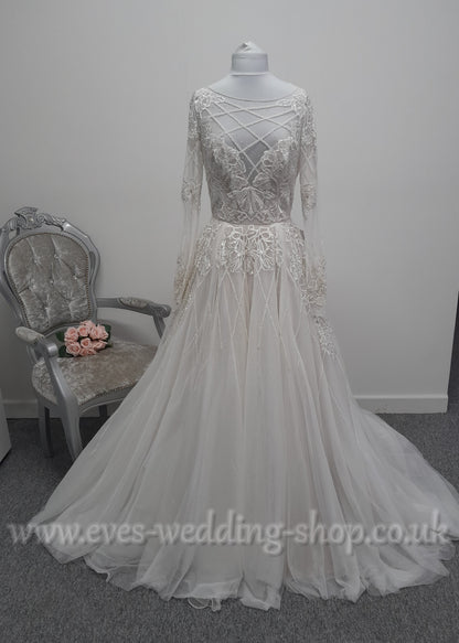 Hayley Paige ivory cashmere colour wedding dress UK 10