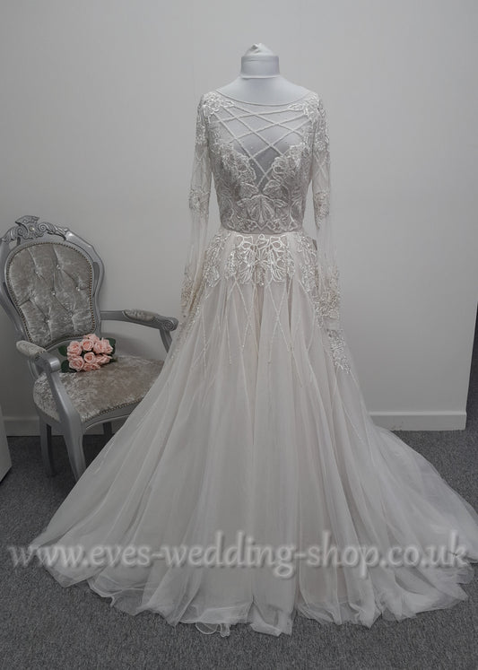 Hayley Paige ivory cashmere colour wedding dress UK 10