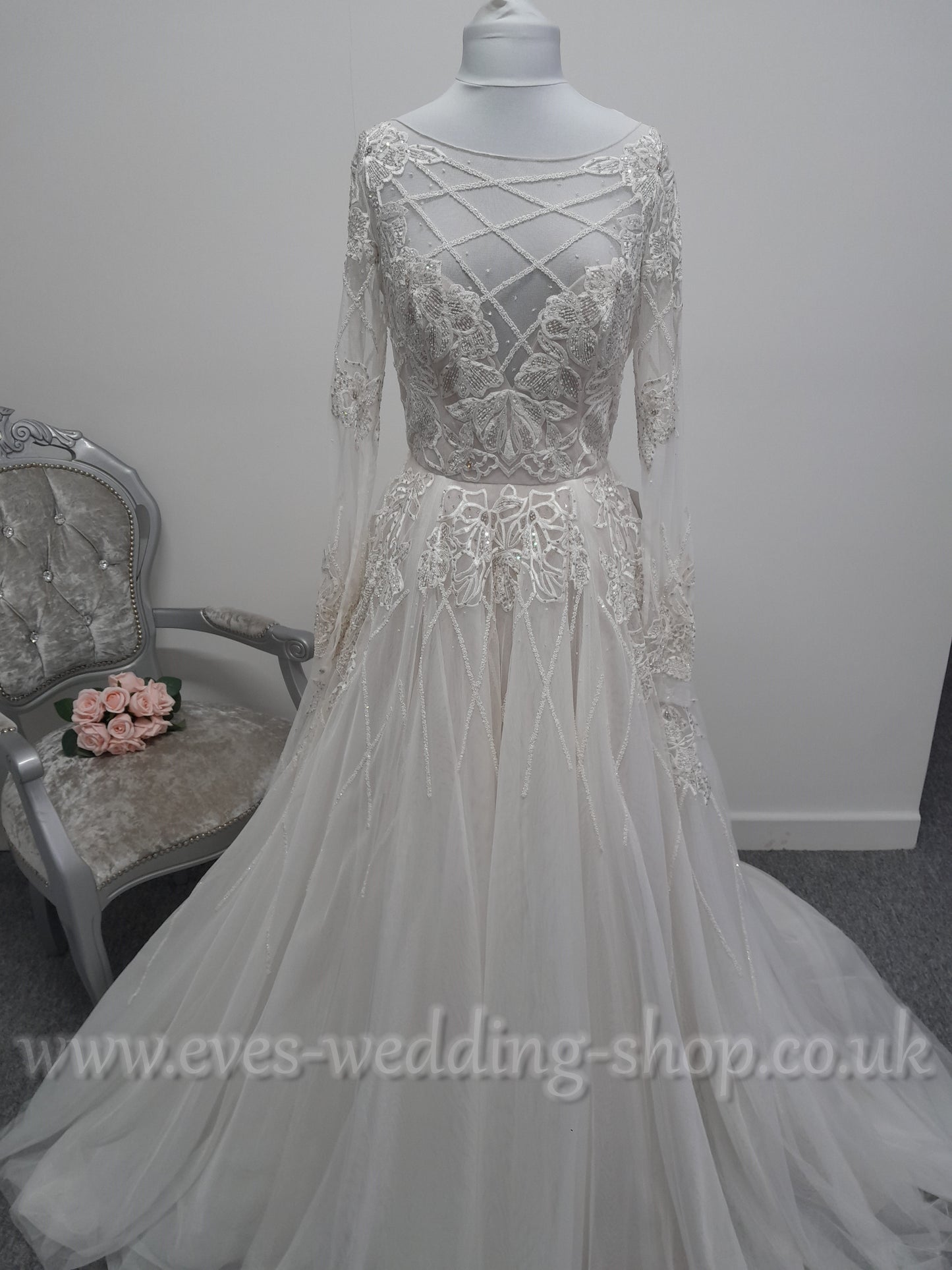 Hayley Paige ivory cashmere colour wedding dress UK 10