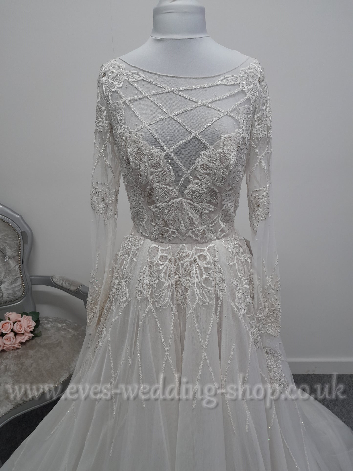 Hayley Paige ivory cashmere colour wedding dress UK 10