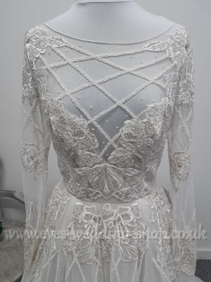 Hayley Paige ivory cashmere colour wedding dress UK 10