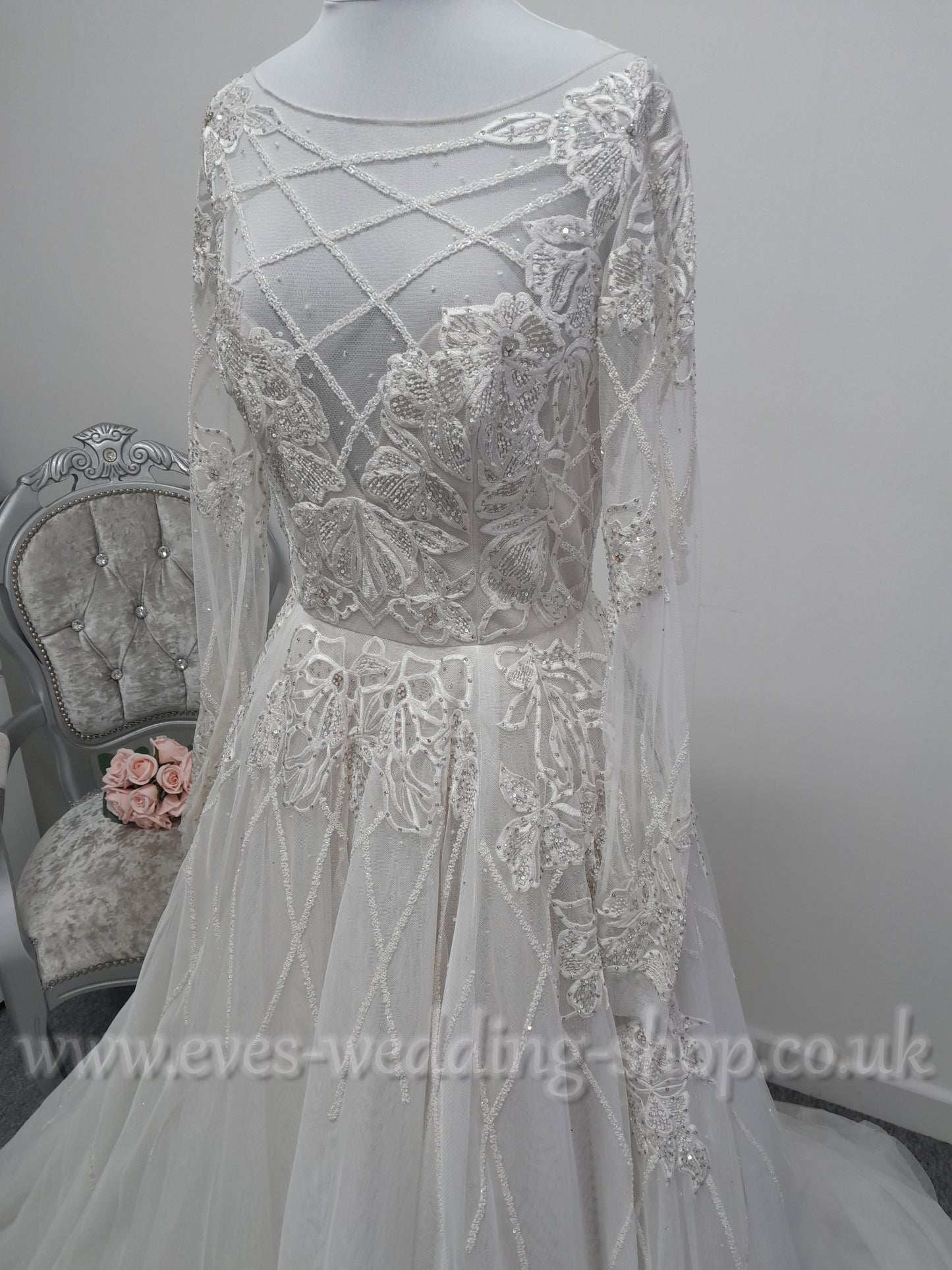 Hayley Paige ivory cashmere colour wedding dress UK 10