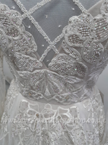 Hayley Paige ivory cashmere colour wedding dress UK 10