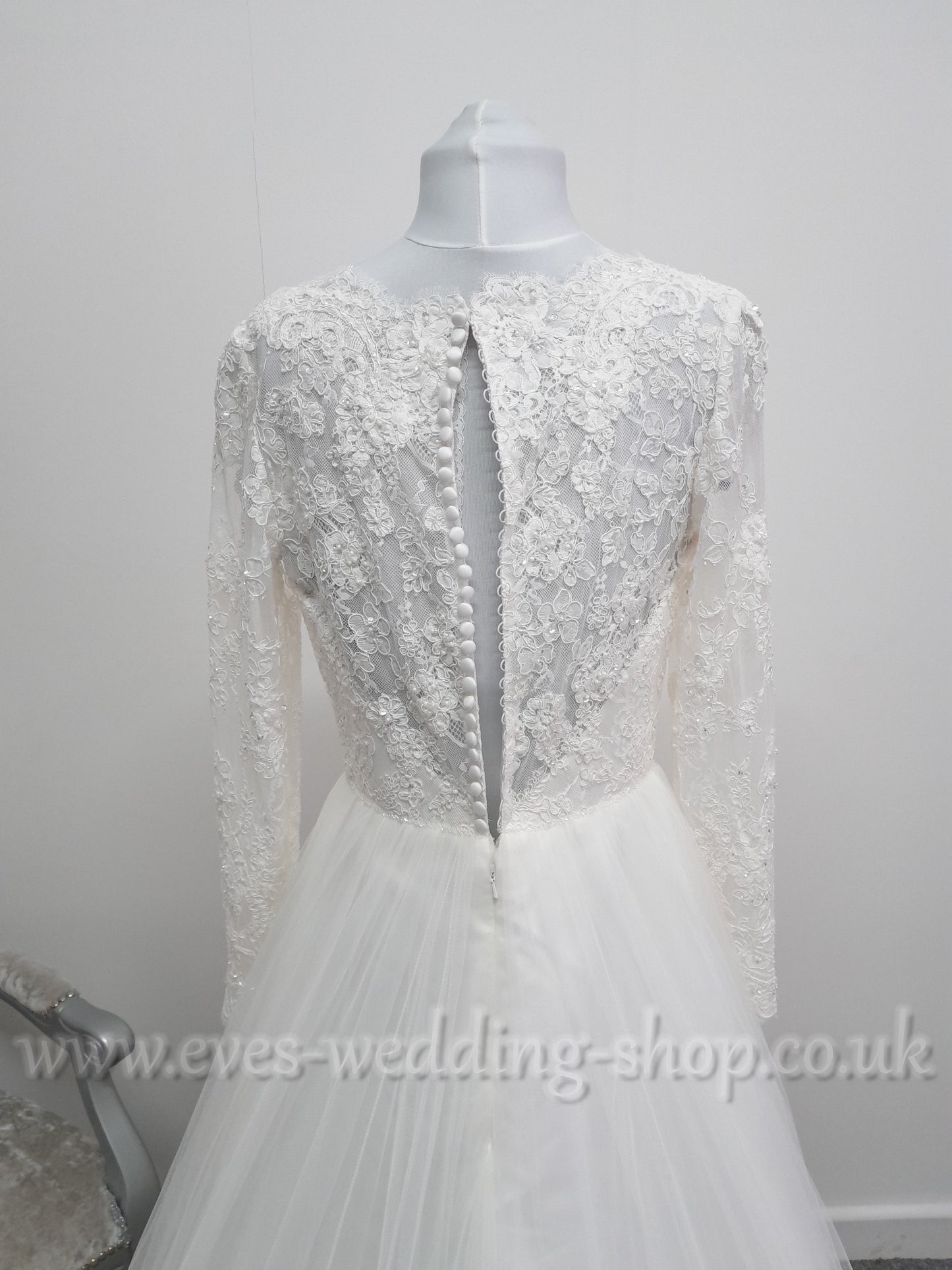Eternity bride D5842  ivory wedding dress with sleeves UK 10