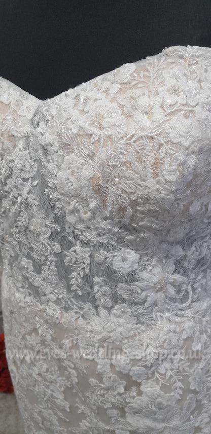 David's Bridal ivory/champagne wedding dress US 22, UK 24