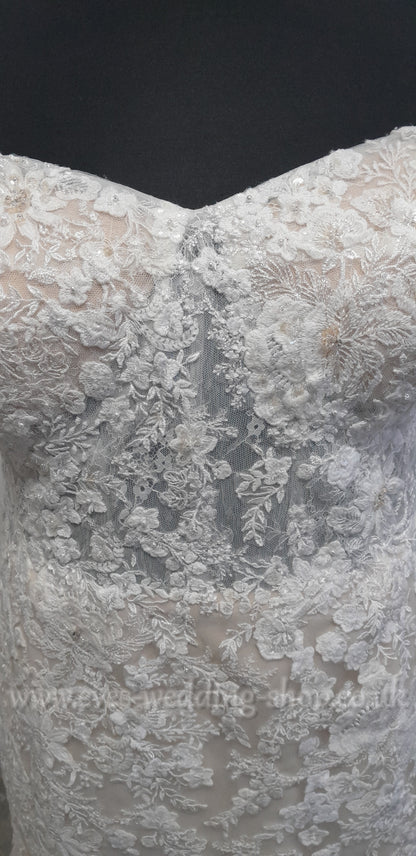 David's Bridal ivory/champagne wedding dress US 22, UK 24