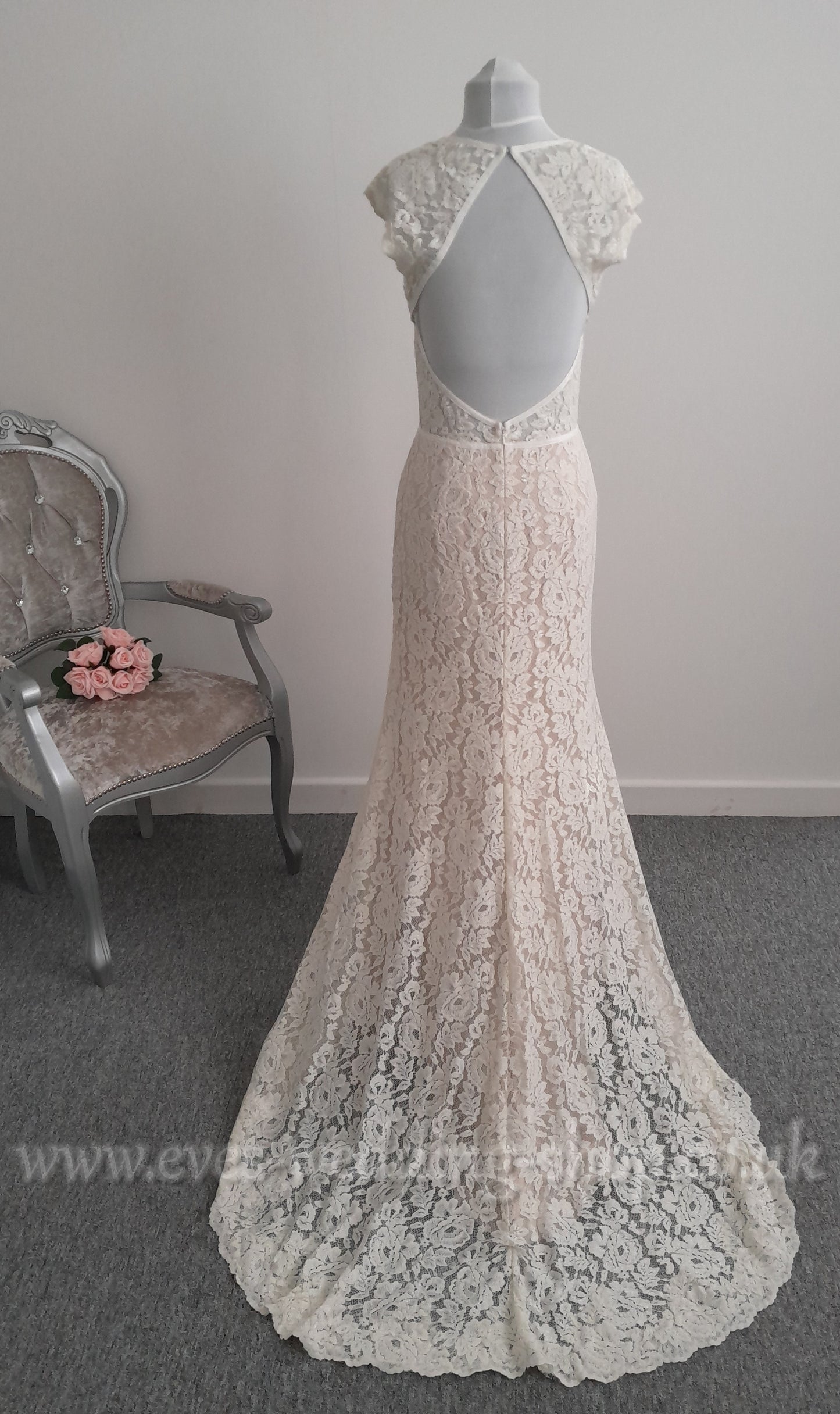 Watters ''Twilla'' ivory champagne lace wedding dress  UK 8