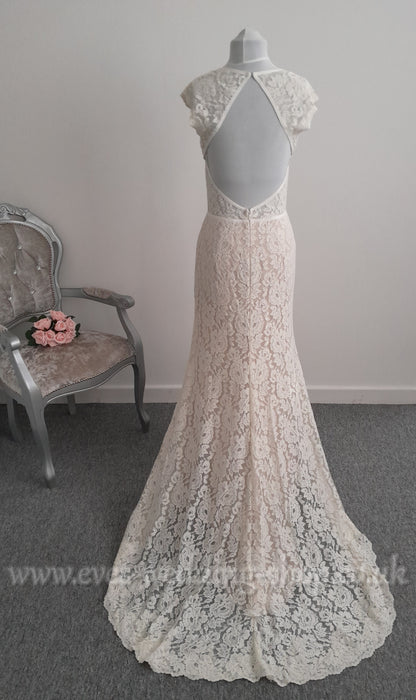Watters ''Twilla'' ivory champagne lace wedding dress  UK 8