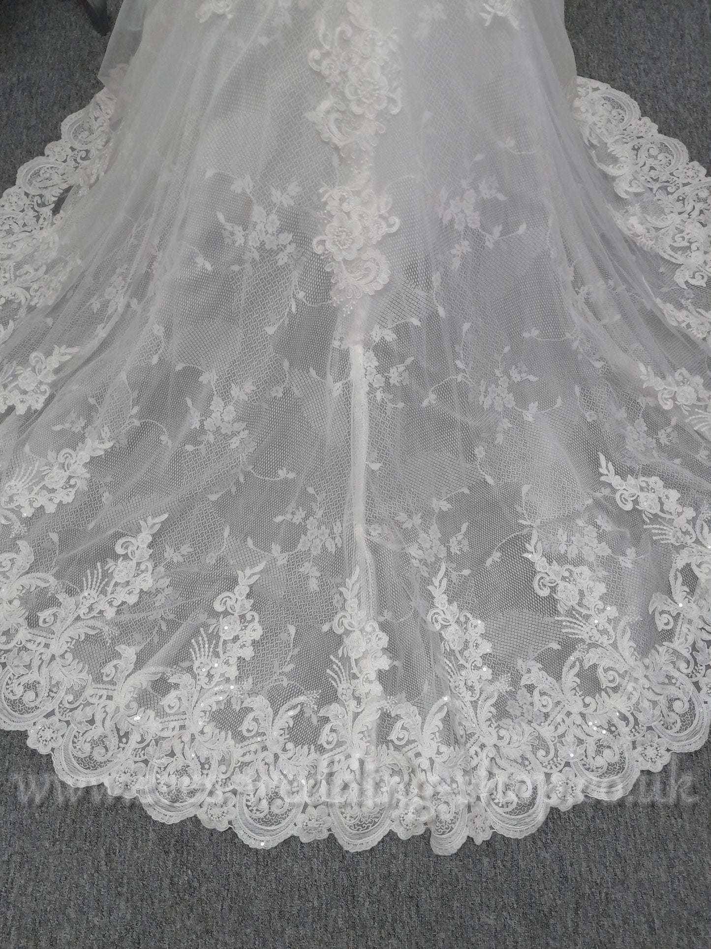 Victoria Kay ivory lace wedding dress with straps UK 12