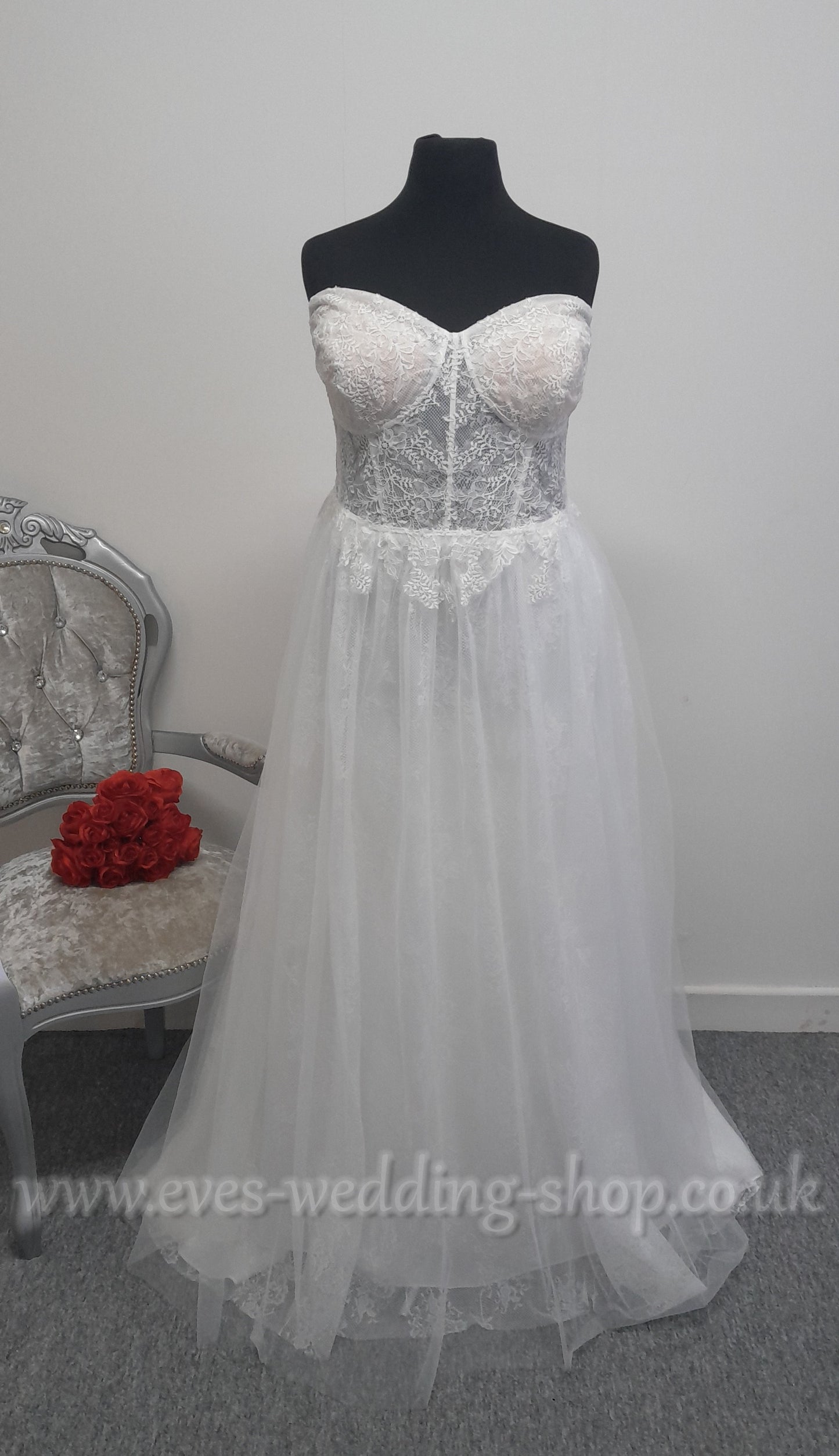 David's bridal soft white wedding dress US 26, UK 28