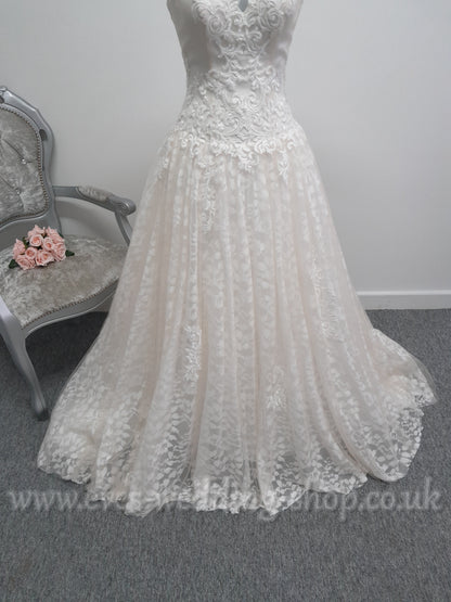 Rum pink ivory wedding dress UK 8/10