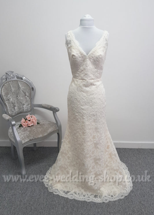 Tara Keely 2306 ivory lace wedding dress size UK 12