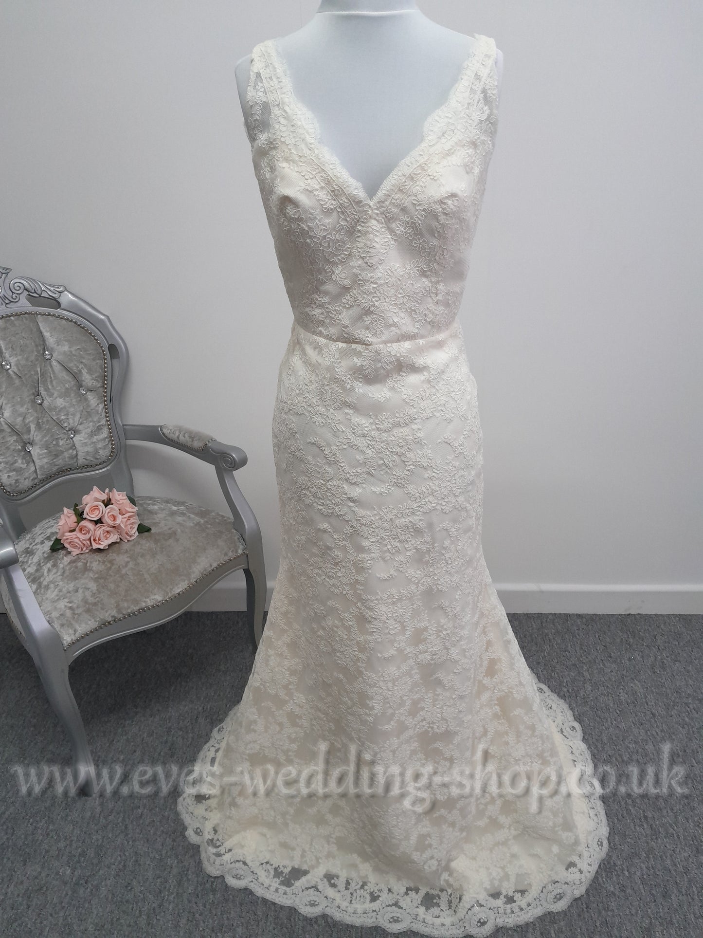 Tara Keely 2306 ivory lace wedding dress size UK 12