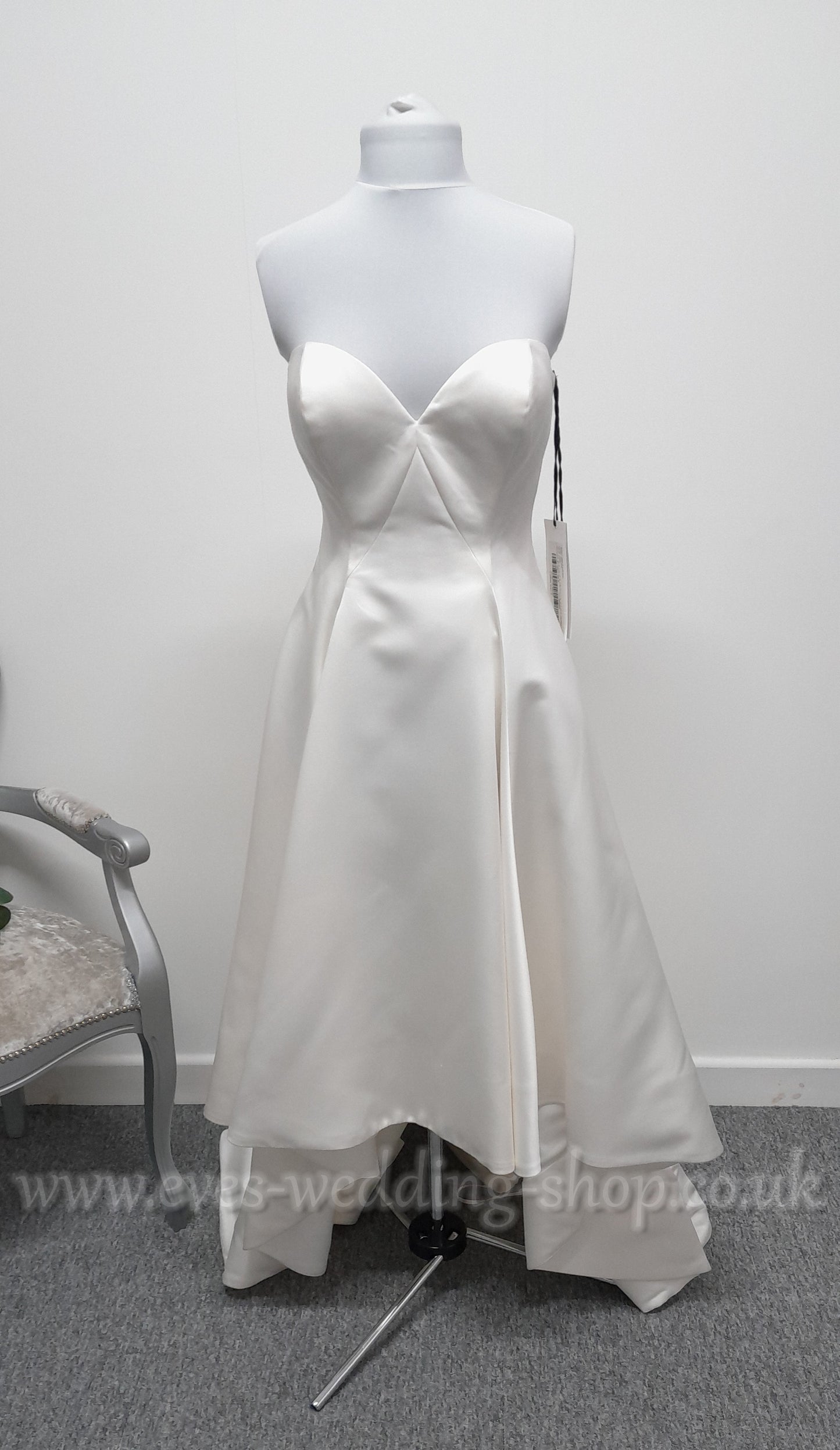 Pronovias Zac Posen Anna ivory high low wedding dress UK 12
