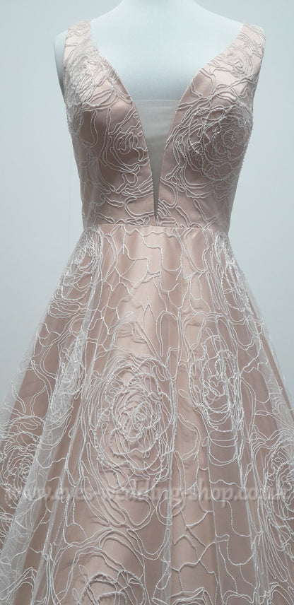 Charlotte Bridal ivory mocha wedding dress UK 10