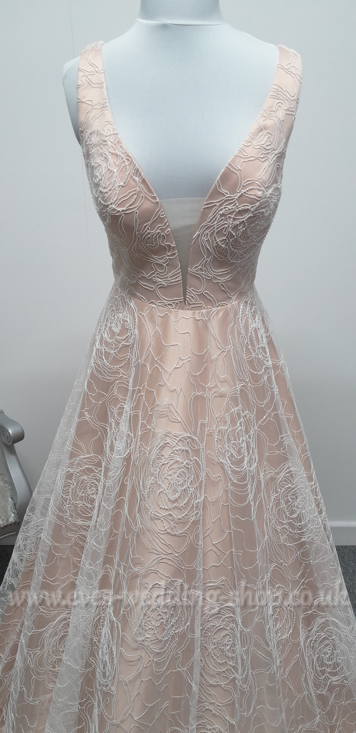 Charlotte Bridal ivory mocha wedding dress UK 10