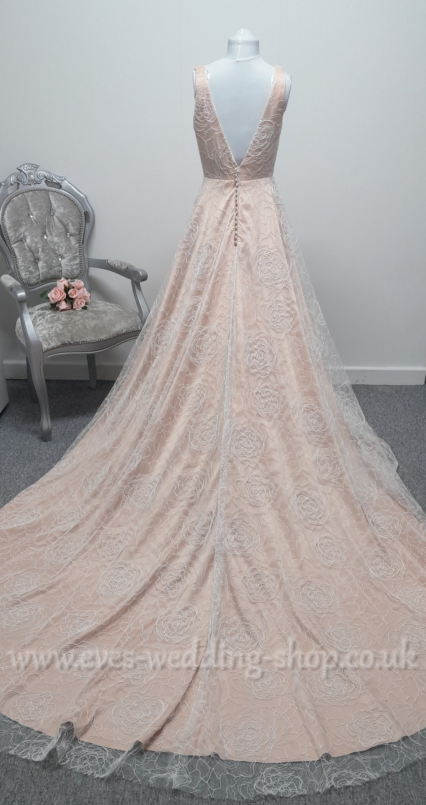 Charlotte Bridal ivory mocha wedding dress UK 10
