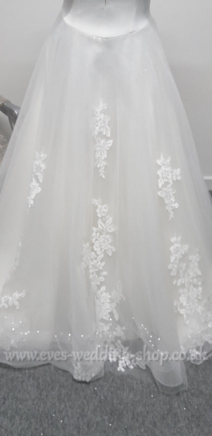 LJ ivory v- neck wedding dress UK 10