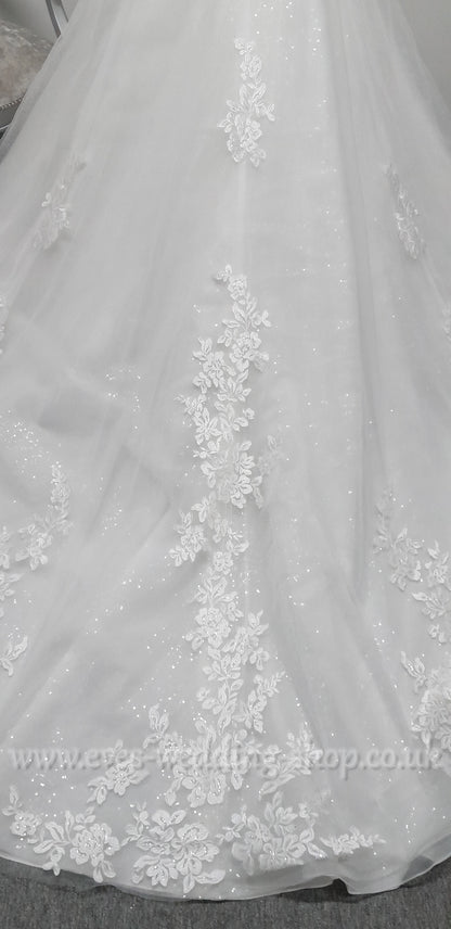 LJ ivory v- neck wedding dress UK 10