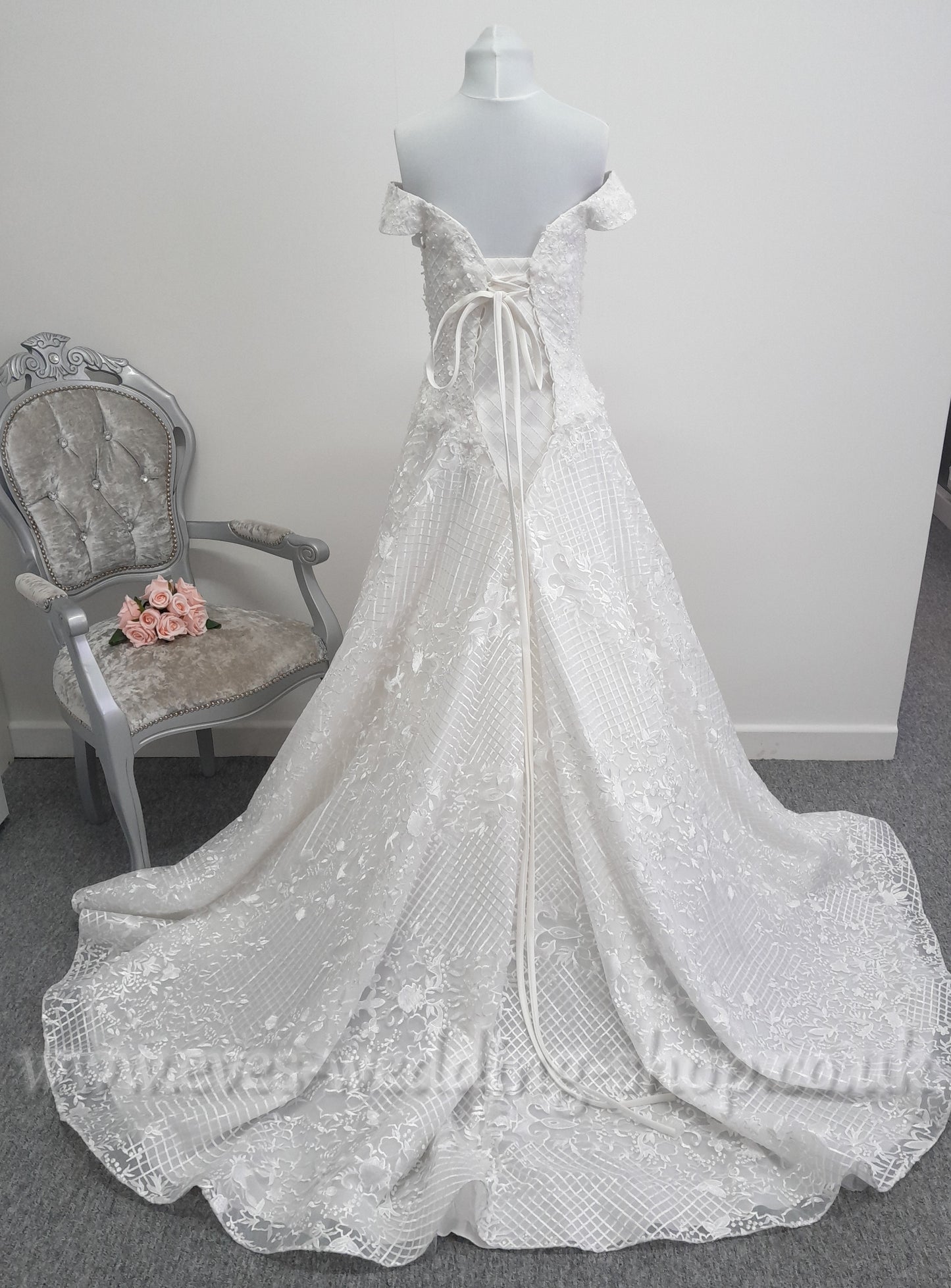 Mary's bridal off the shoulder ivory wedding dress UK 6/8