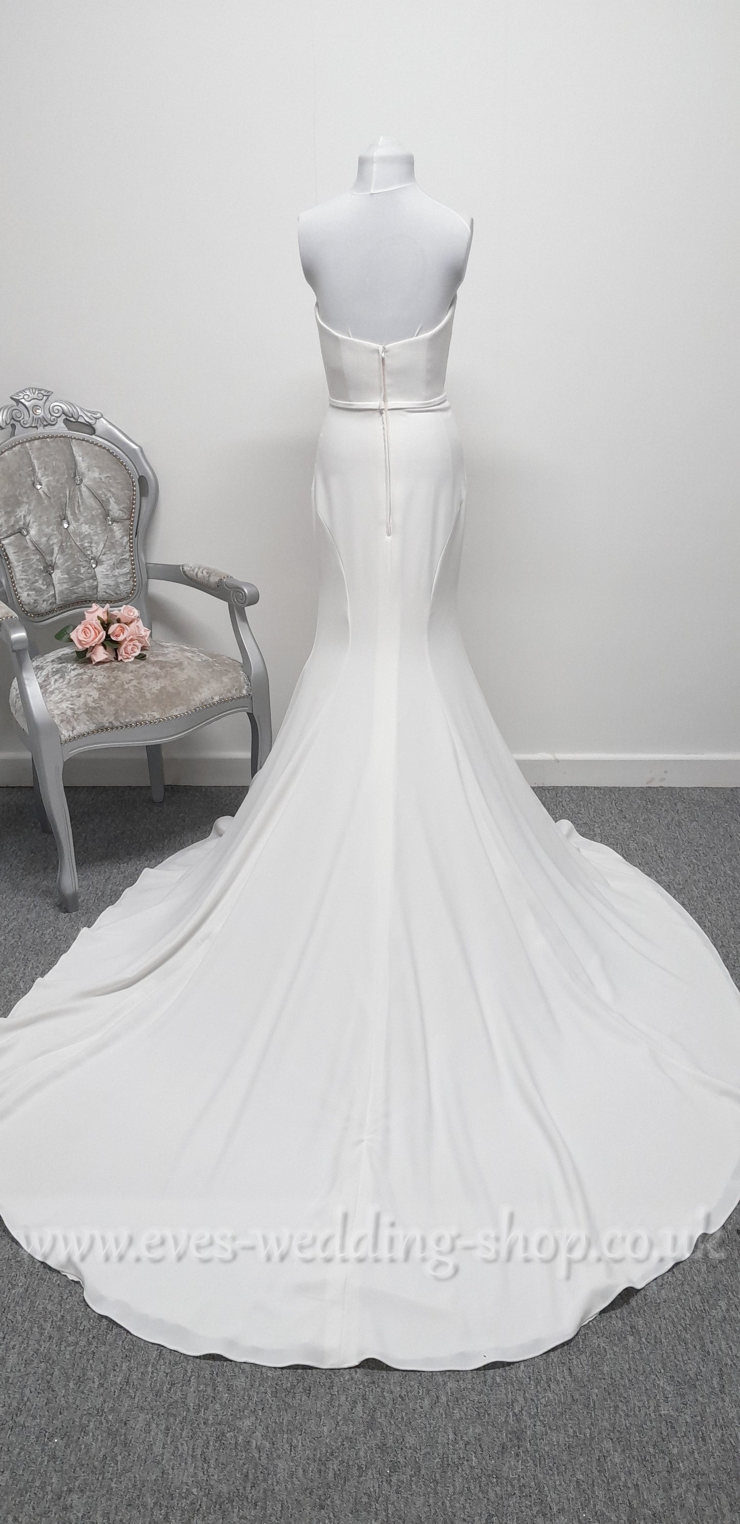 LJ ivory crepe wedding dress UK 10