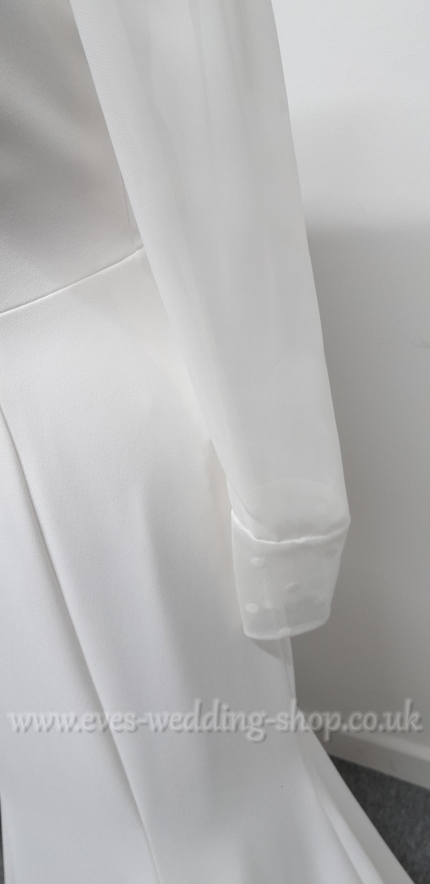 Georgia bridal ivory crepe wedding dress UK 14