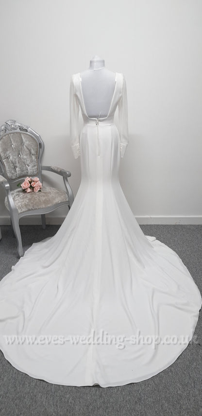 Georgia bridal ivory crepe wedding dress UK 10