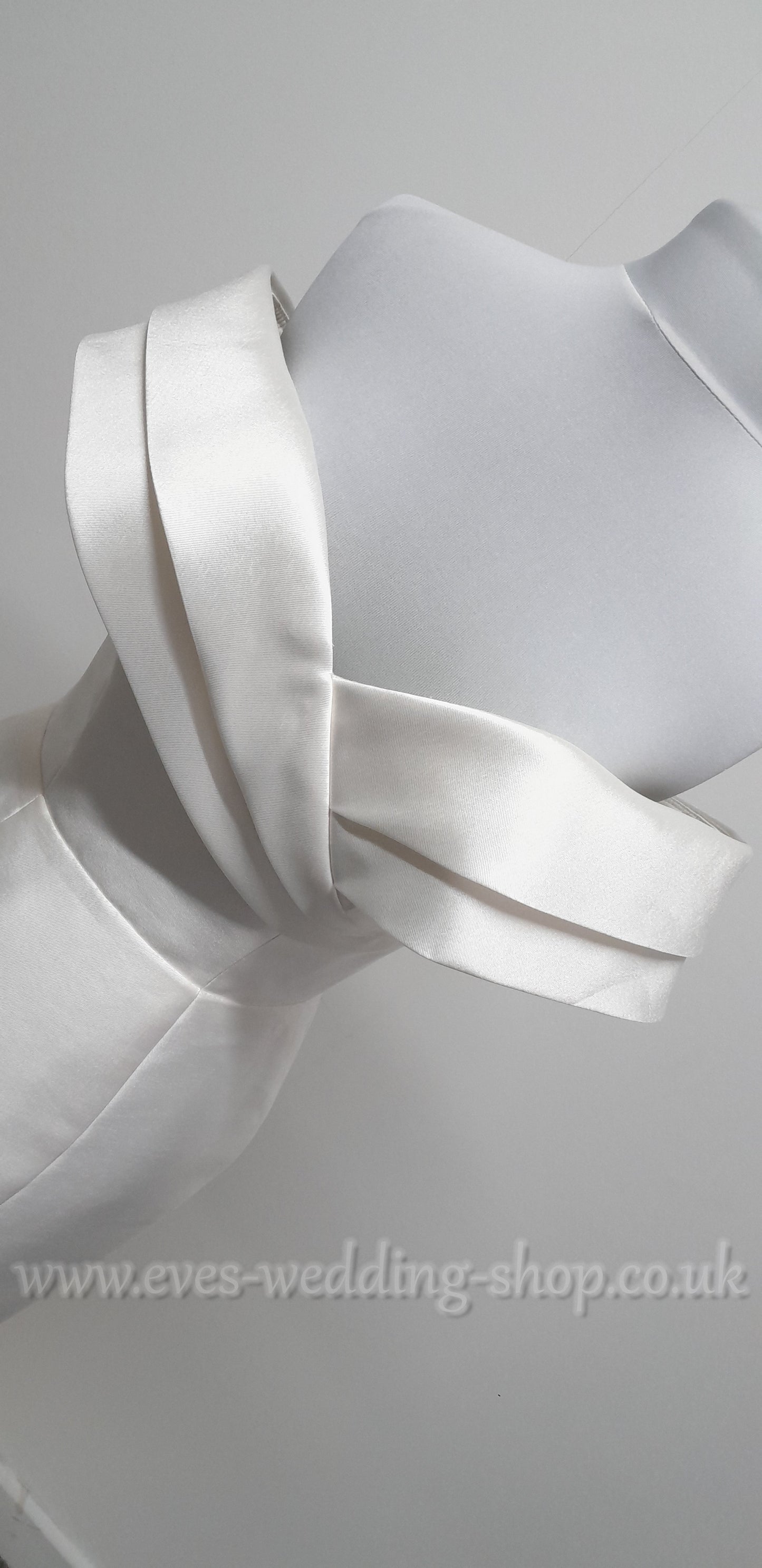 LJ mikado satin off shoulder wedding dress UK 10