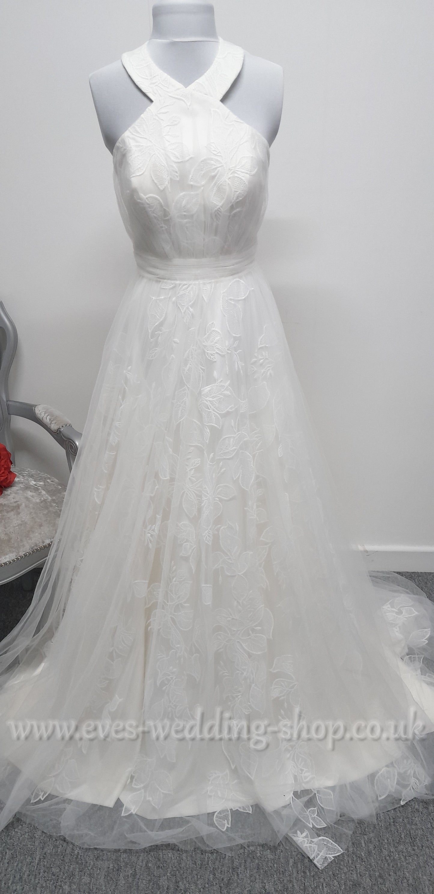 Charlotte Bridal ivory lace wedding dress  UK 10