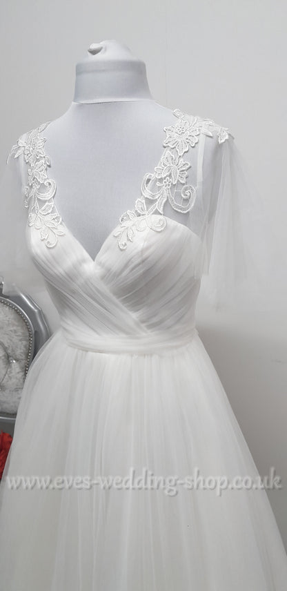 Charlotte Bridal ivory tulle wedding dress  UK 8
