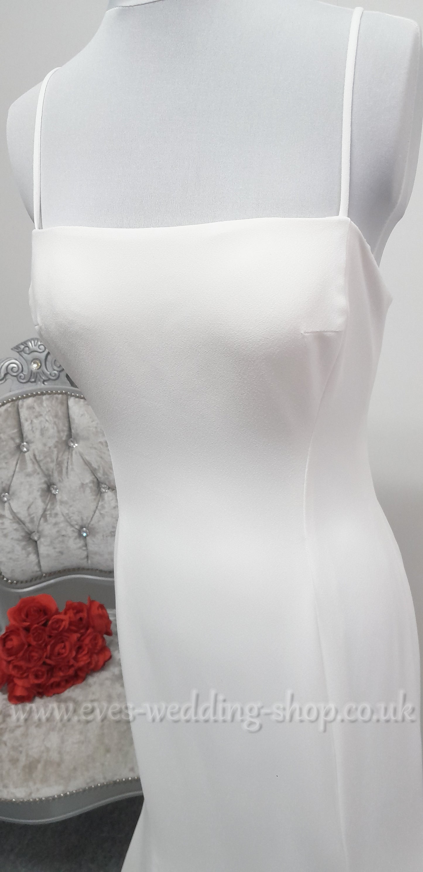 LJ Bridal ivory crepe wedding dress UK 10
