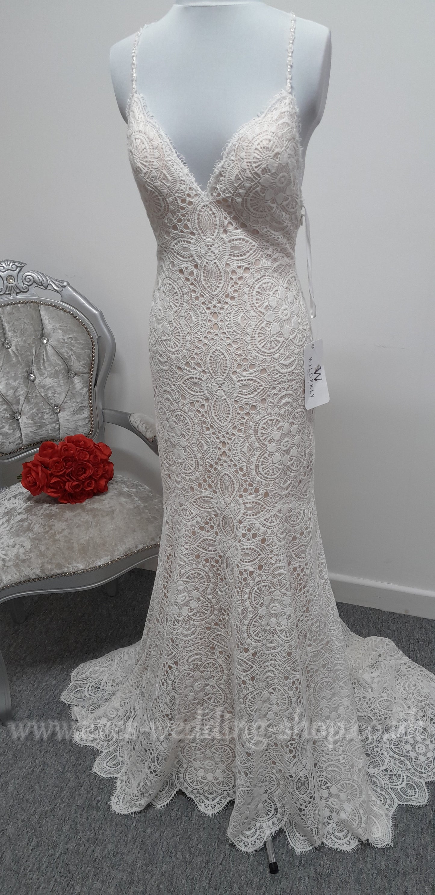 Wilderly bride ''Adelaide'' ivory champagne wedding dress UK 8