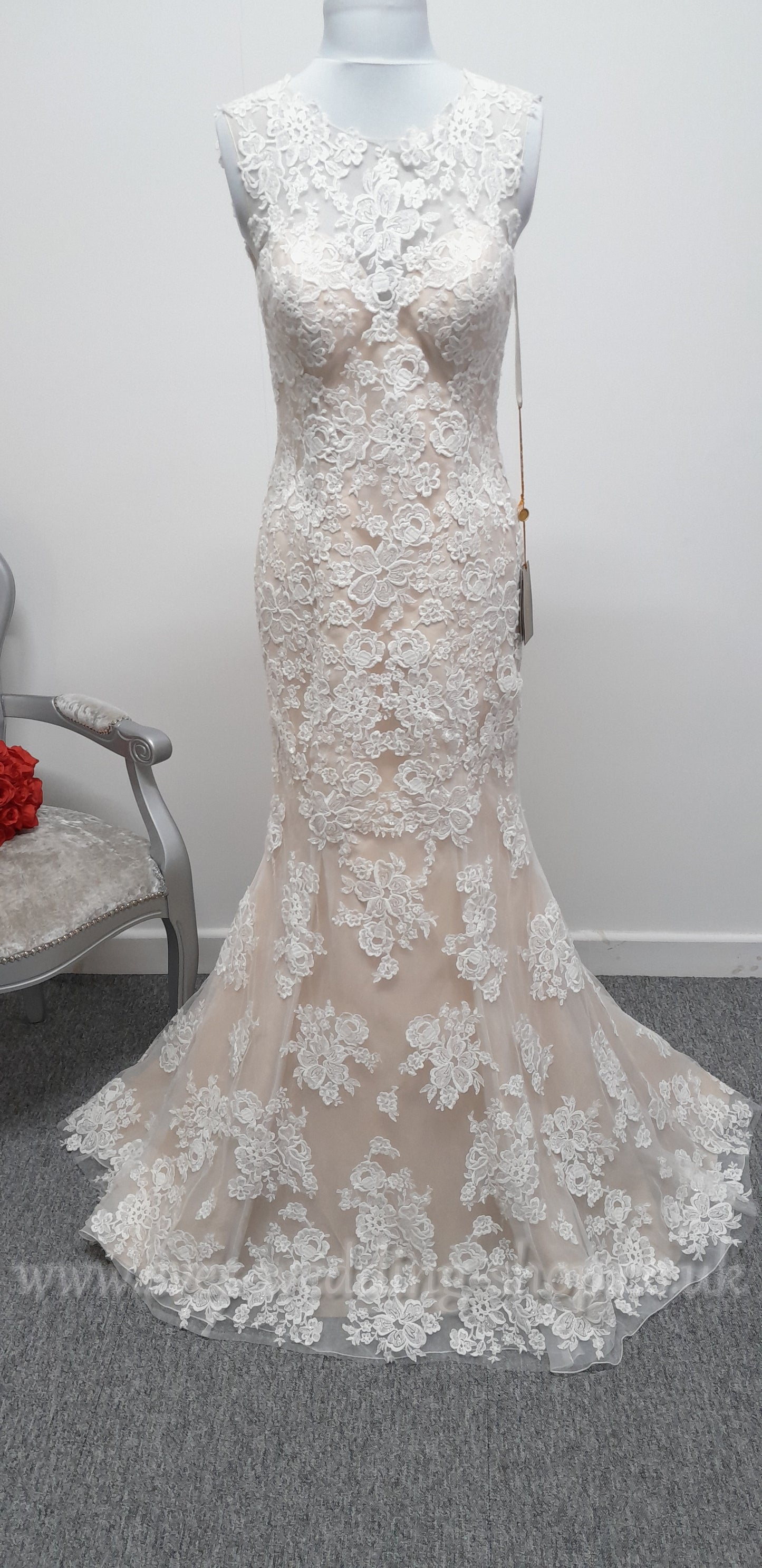 Demetrios 757 nude/ivory wedding dress  UK 8