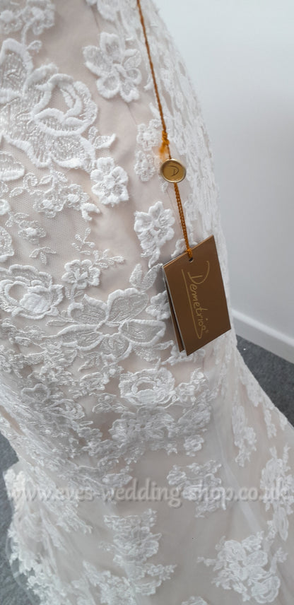 Demetrios 757 nude/ivory wedding dress  UK 8