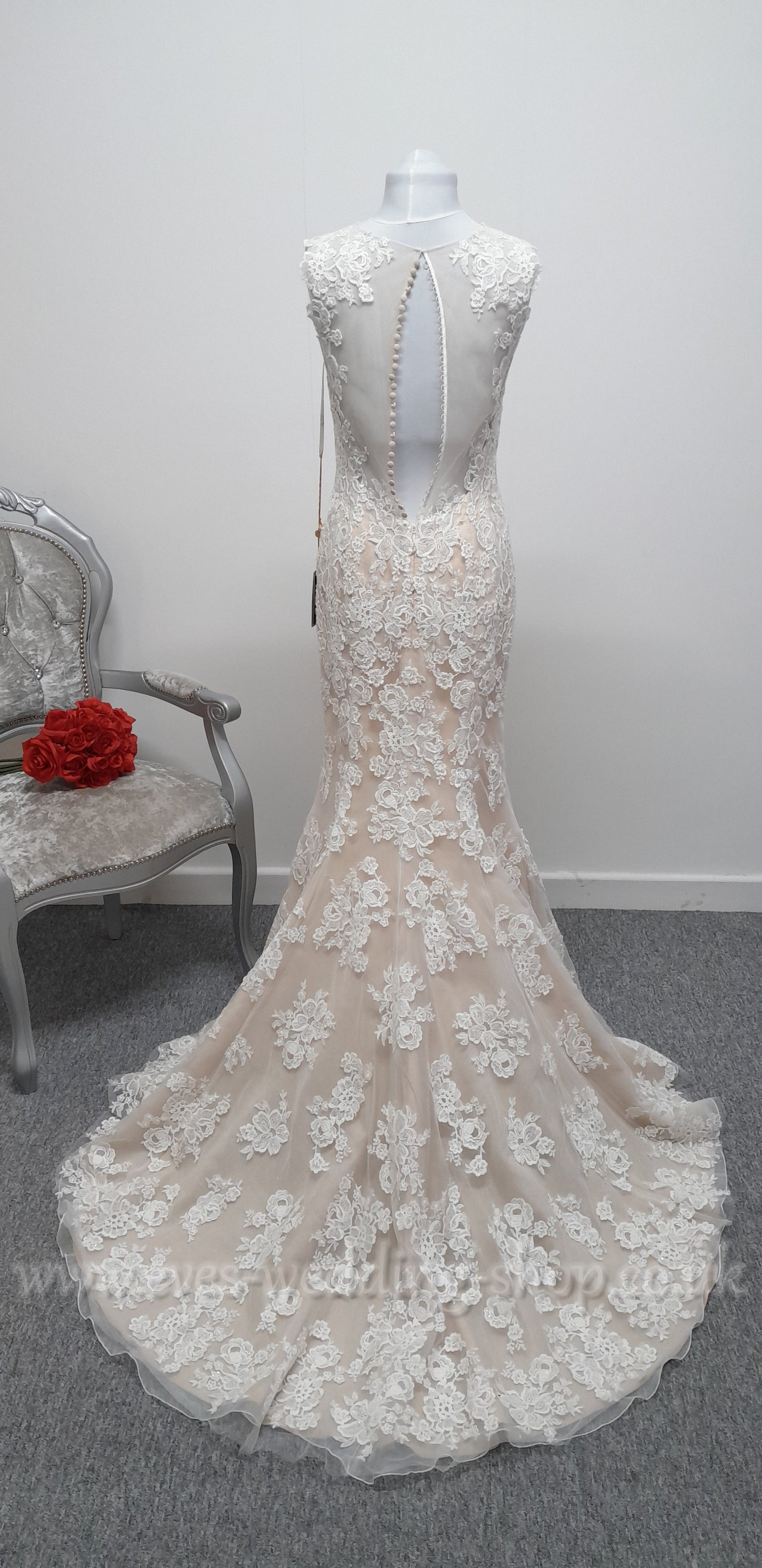 Demetrios 757 nude/ivory wedding dress  UK 8