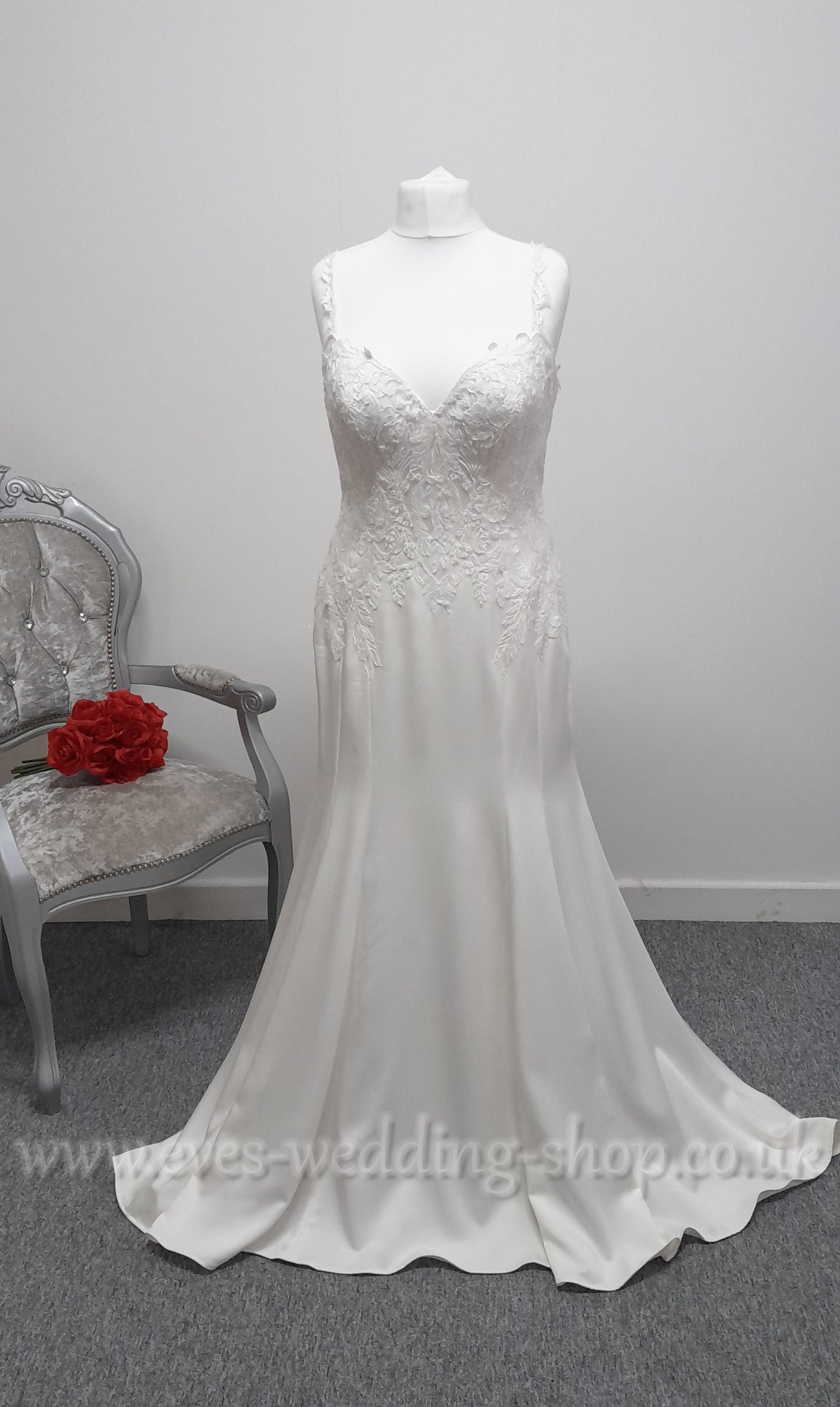 Rebecca Ingram ''Joyce''  ivory crepe wedding dress UK 18