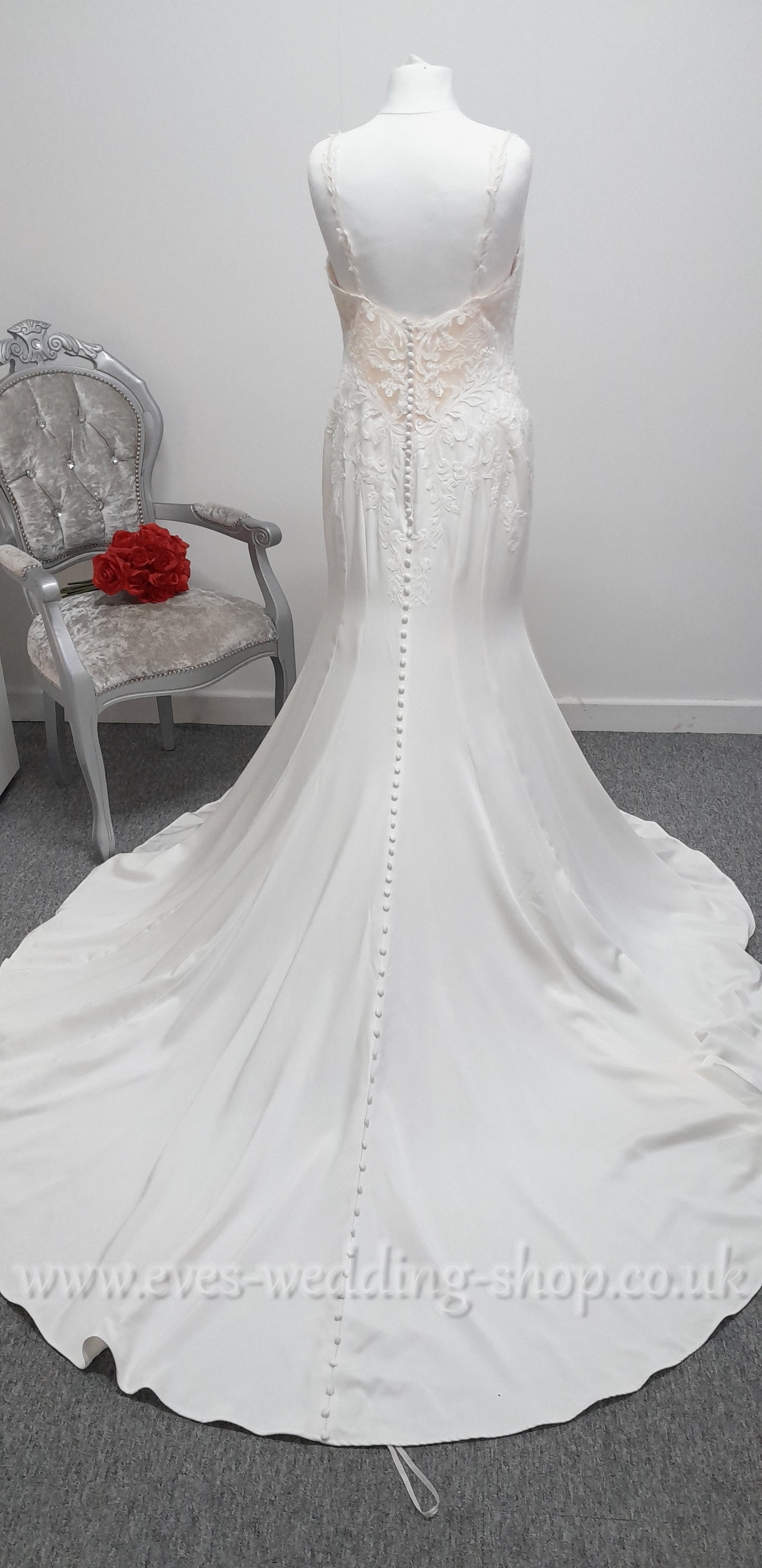 Rebecca Ingram ''Joyce''  ivory crepe wedding dress UK 18