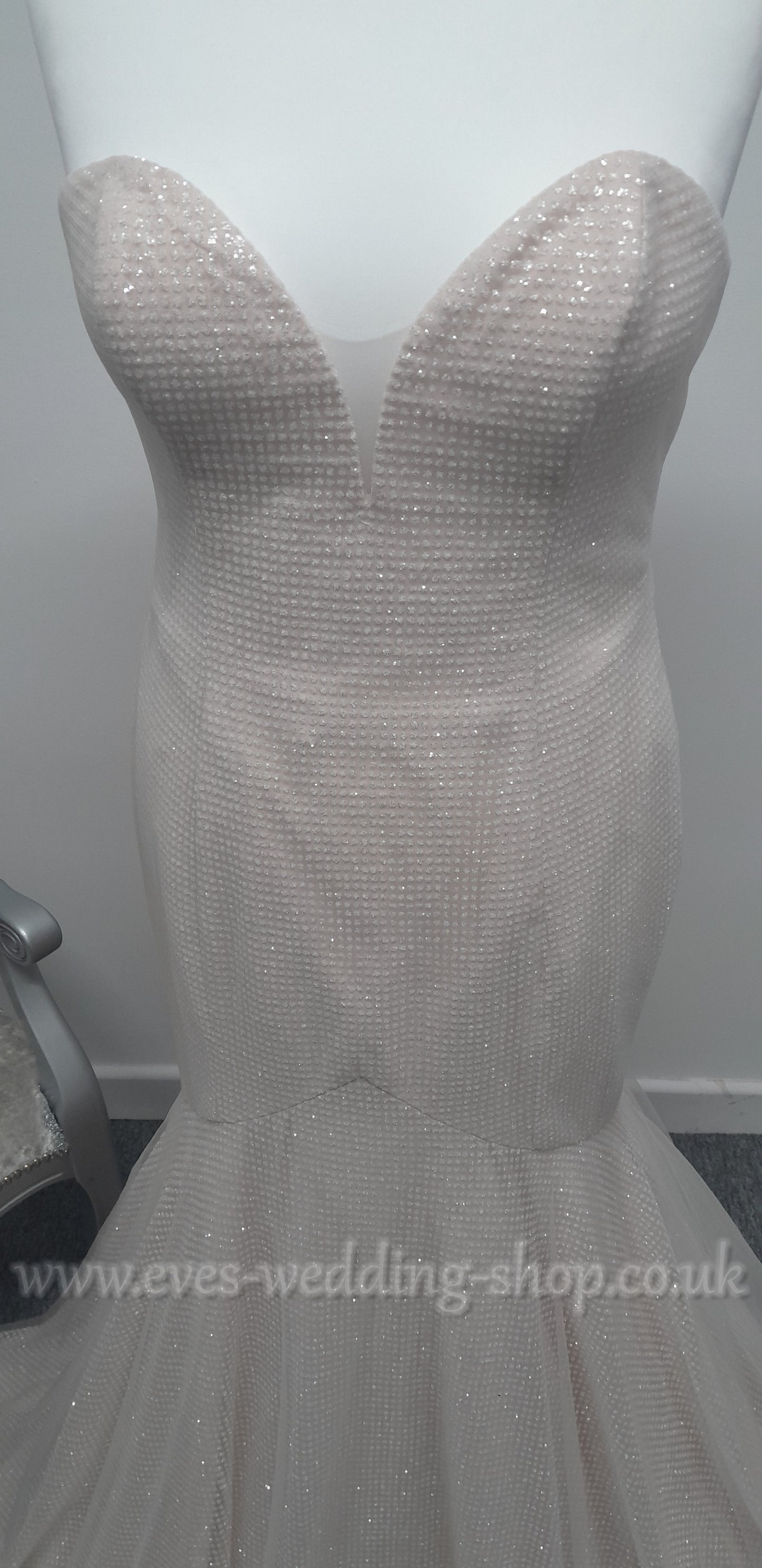 San Patrick blush pink glitter wedding dress UK 16