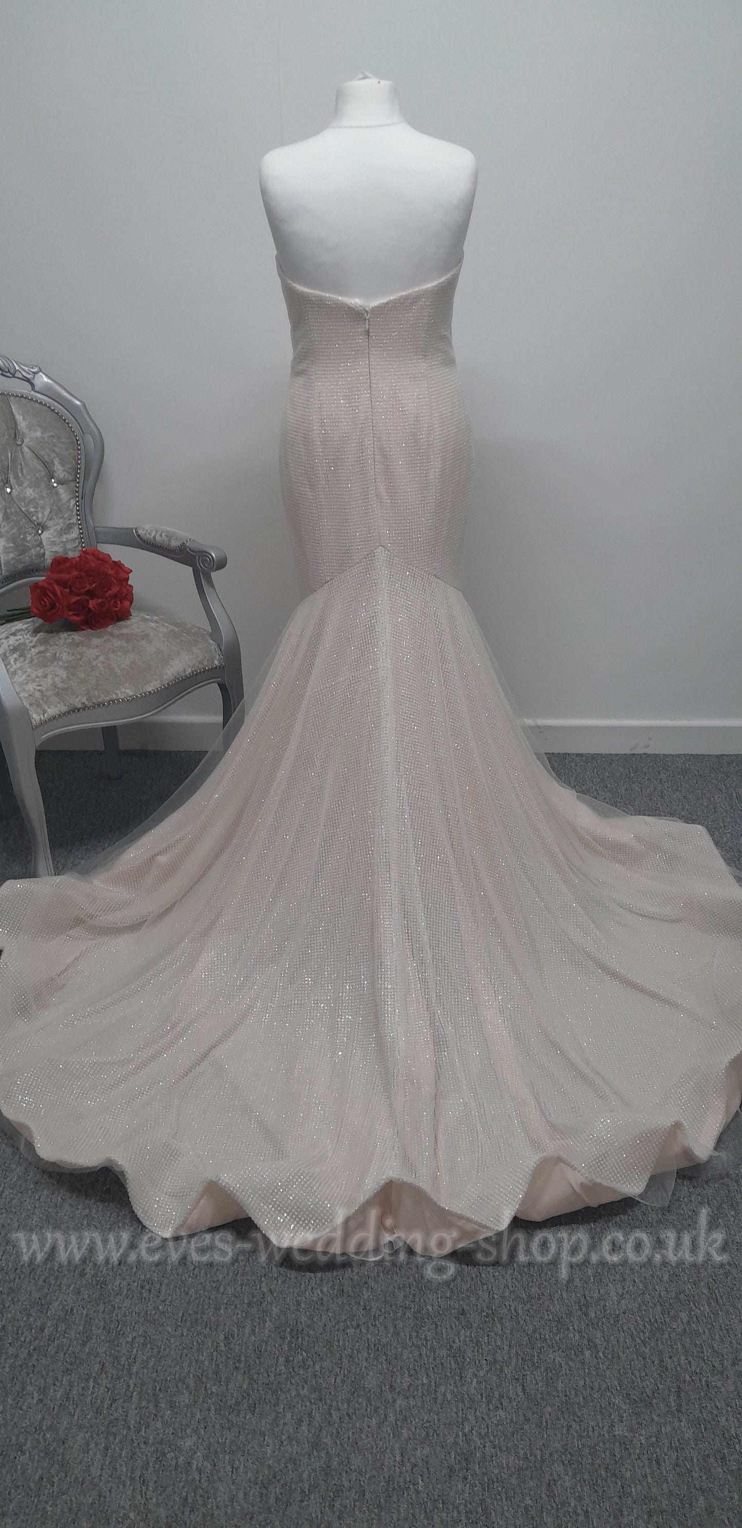 San Patrick blush pink glitter wedding dress UK 16