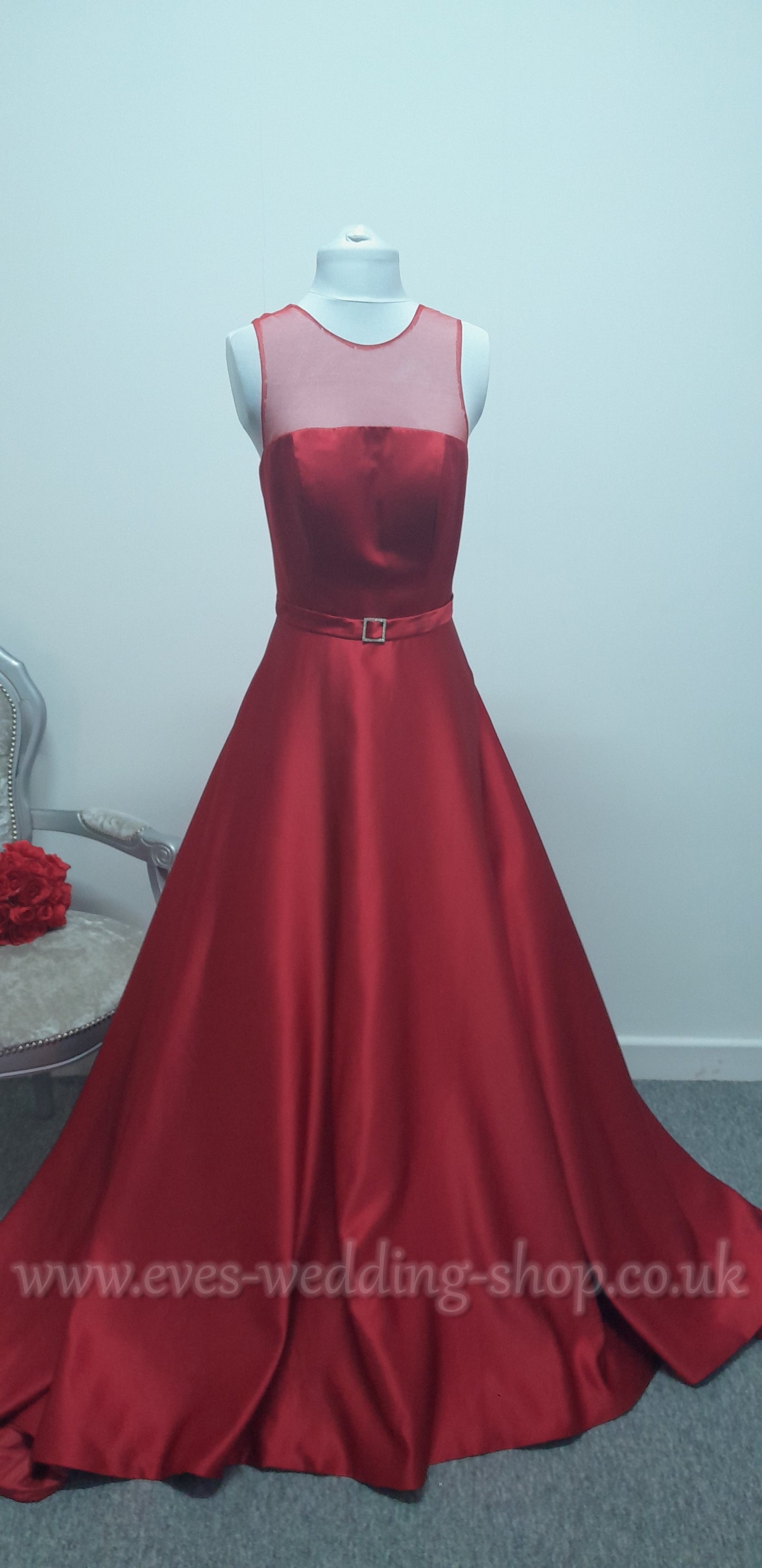 Victoria Kay wine color mesh/satin wedding dress UK size 10