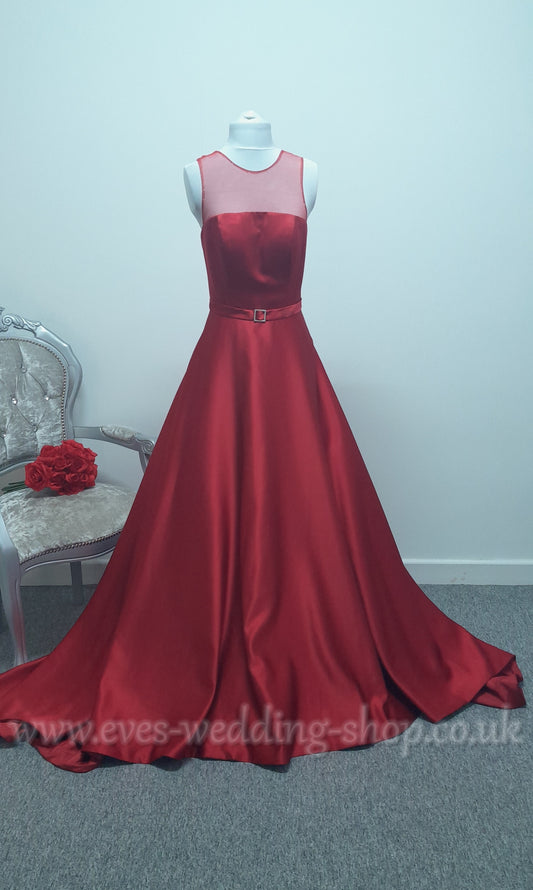 Victoria Kay wine color mesh/satin wedding dress UK size 10