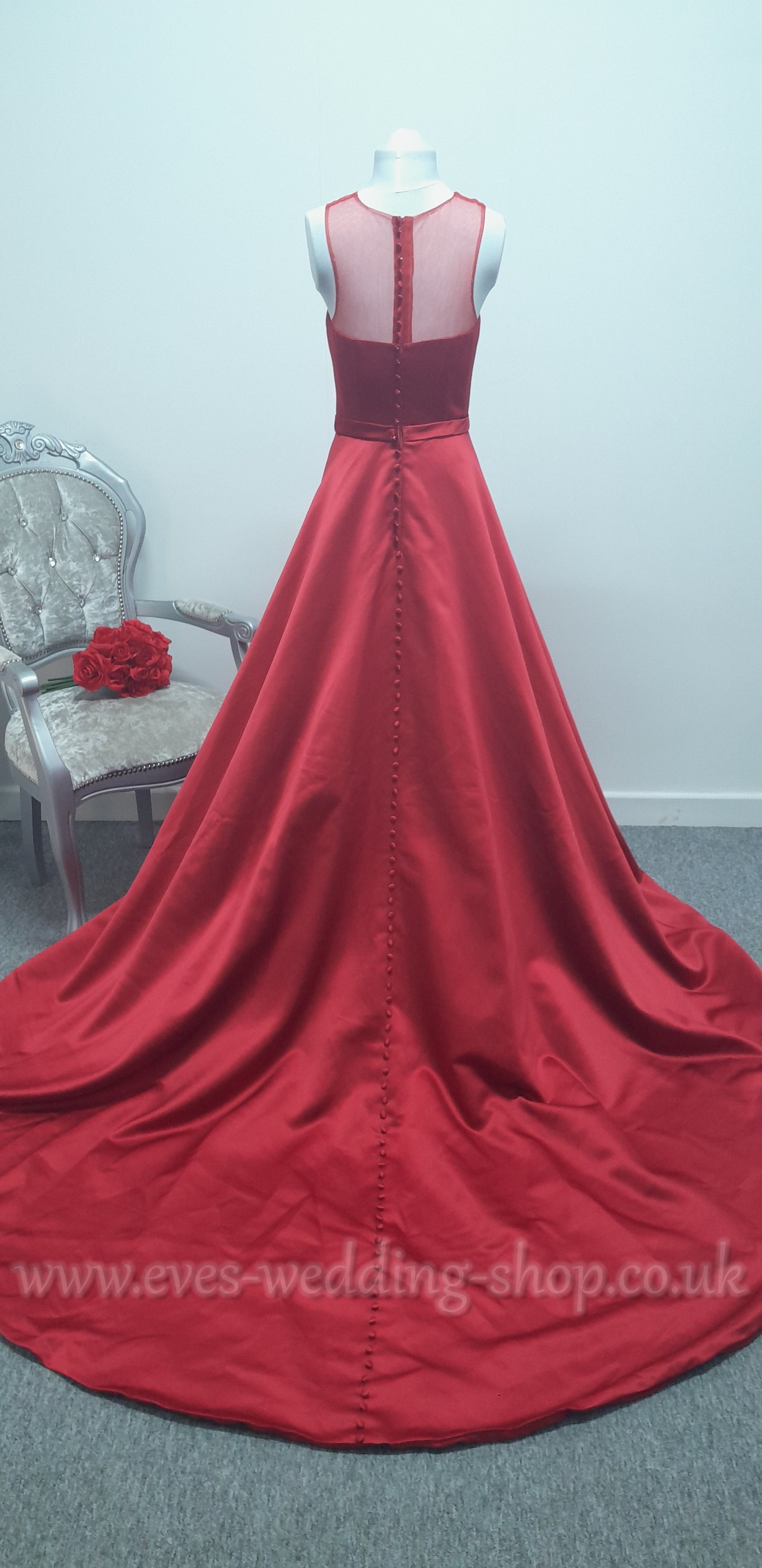 Victoria Kay wine color mesh/satin wedding dress UK size 10
